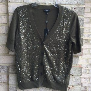 Talbots Sequin Short Sleeve Cardigan